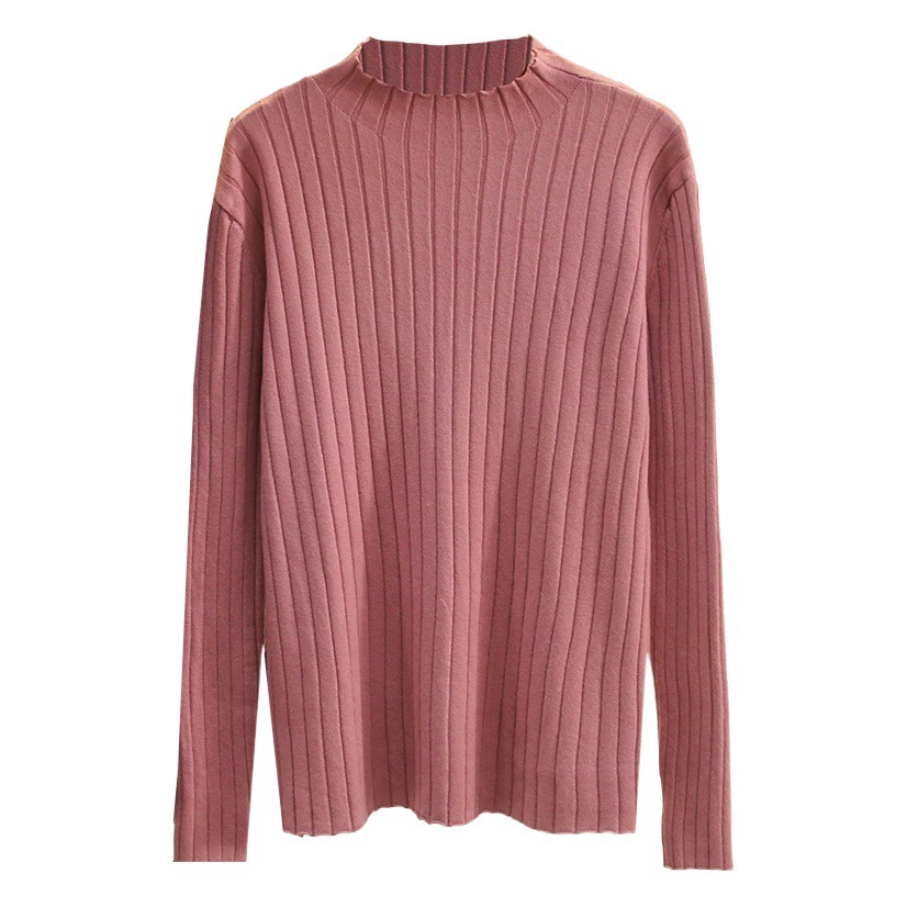 Осень/Зима Новая Корейская версия 200 кг пухлые девушки мягкий полу-высокий воротник вязаный базовый свитер рубашка плюс размер женский 0815