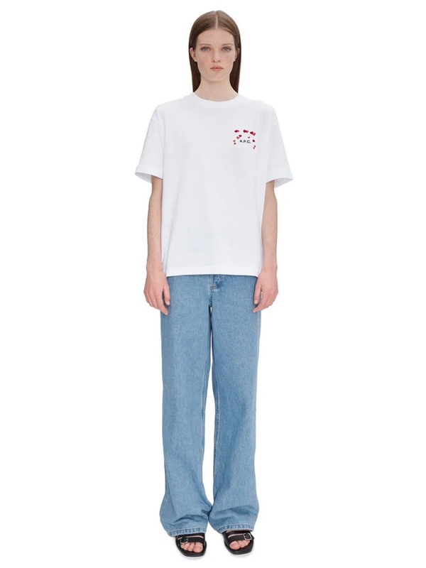 New Product Apc Japan and Korea's Popular Heart Pattern Printed 100% Pure Cotton Regular Size T-Shirt for Men and Women, Short-Sleeved Couple's Shirt New Product Apc Japan and Korea's Popular Heart Pattern Printed 100% Pure Cotton Regular Size T-Shirt for Men and Women, Short-Sleeved Couple's Shirt