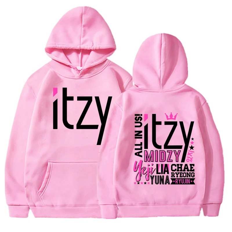 Nueva moda Kpop hombres y mujeres sudadera con capucha ITZY sudadera estampada otoño e invierno casual manga larga con capucha Kpop top