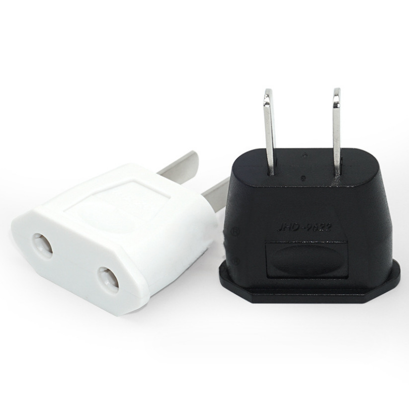 AC转换插座圆转扁两孔转换插头欧式转美标插头9622电源转换器
