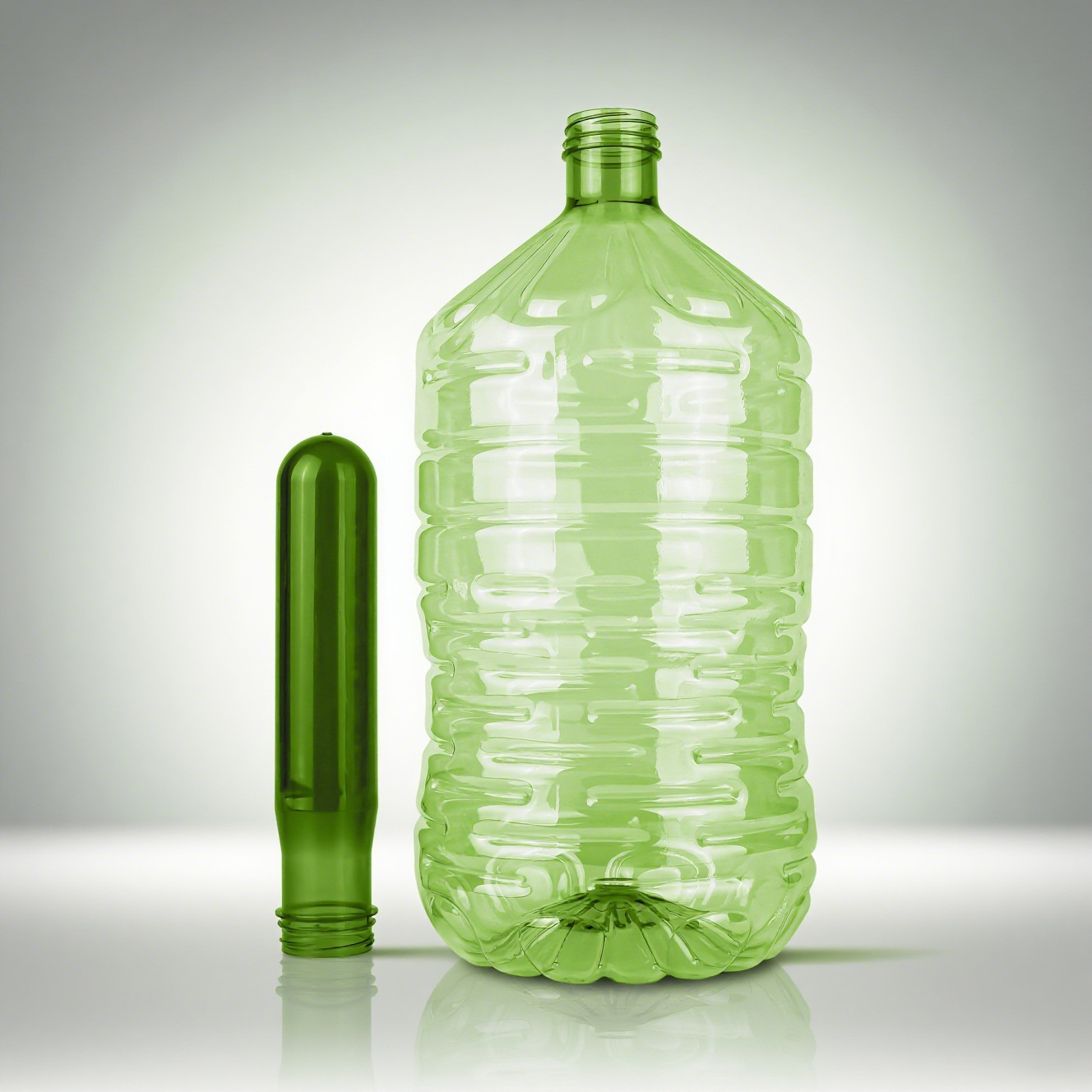 55mm boca de rosca PET botella en blanco de grado alimenticio alta transparencia de gran capacidad desechable en blanco de barril de agua mineral multipropósito