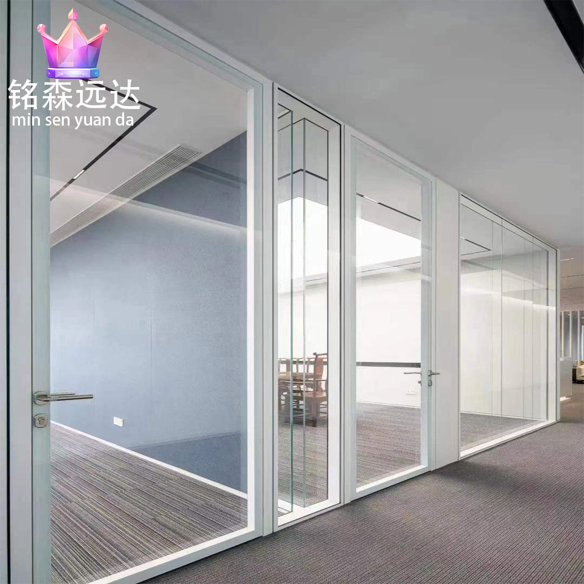 全景办公室单玻隔断铝合金隔断墙 写字楼透明玻璃屏风隔音隔断墙-阿里巴巴