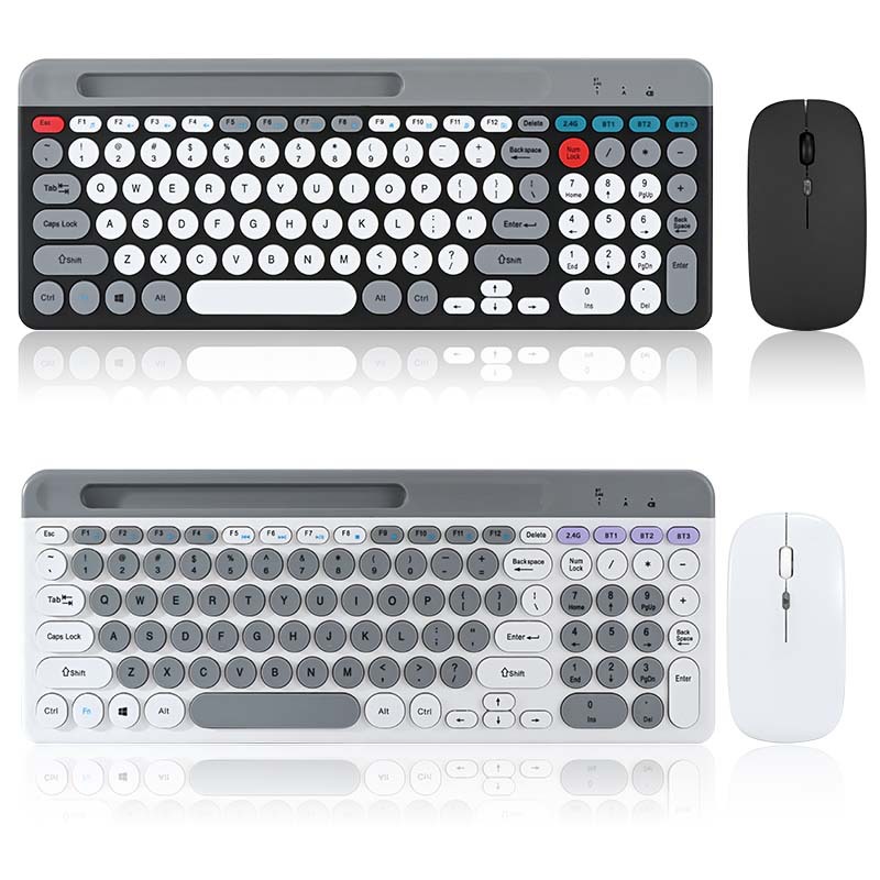 Carga 2,4g + Bluetooth tres-Modo de ranura para tarjeta teclado ratón traje tableta portátil computadora de escritorio Universal