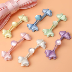 Cheongsam plate buckle, jade beads, two-leaf peach heart, high-end cotton core cloth buckle, Chinese style dress, Tang suit, Hanfu, Chinese style decorative buckle