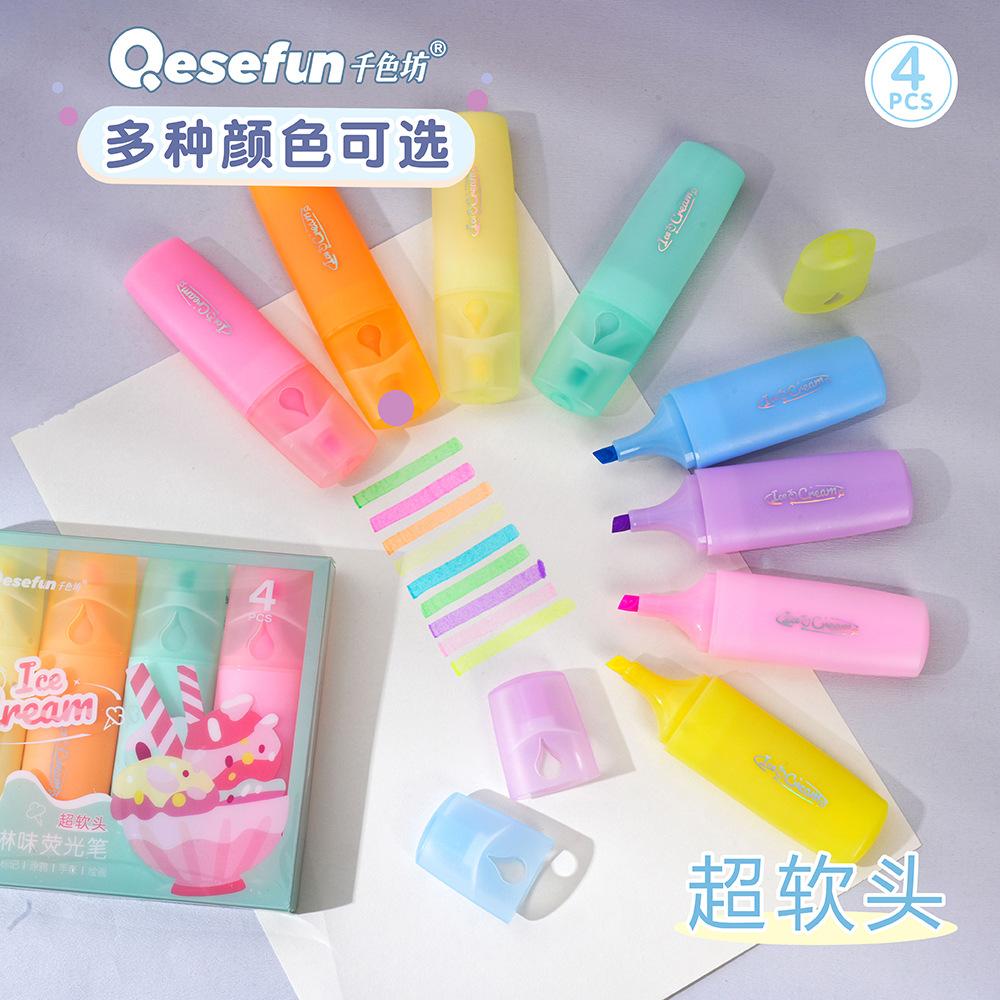 Nuevo conjunto de marcadores de perfume de estudiantes en caja de bolígrafo de color de alto valor de cara marcador de puntos clave