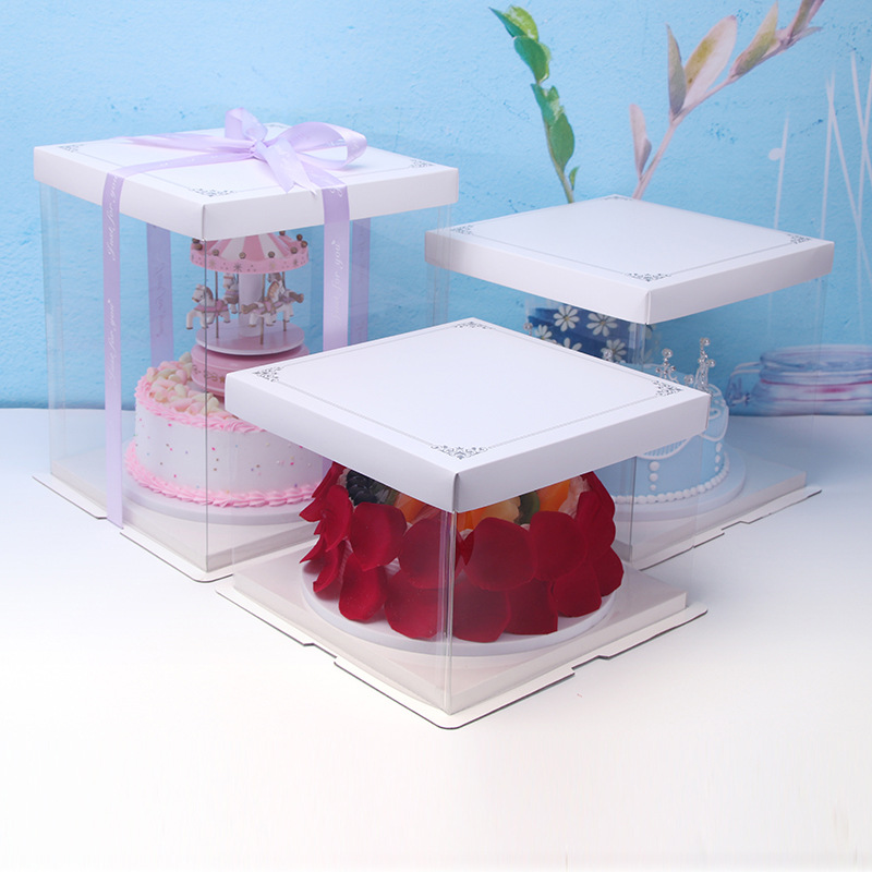 纸盖蛋糕盒6/8/10/12/14/16大尺寸方形可印LOGO糕点烘焙可定制