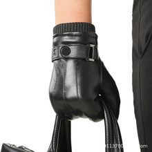 羊皮男士手套 冬季开车加绒保暖触屏防风羊皮手套骑行摩托车冬天