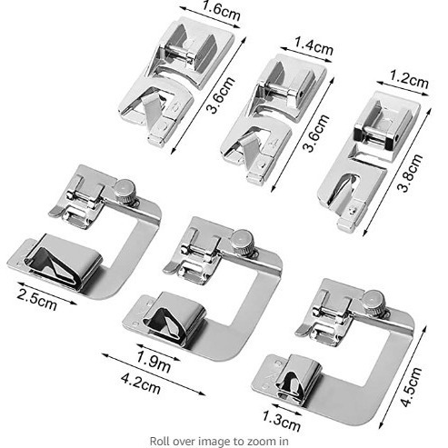 Máquina de coser 7307 3/4/6mm curling 6290 dobladillo curling 4/8 6/8 8 pulgadas traje prensatelas