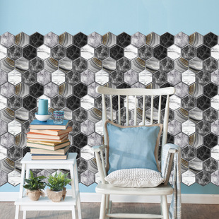 3d creative hexagonal self-adhesive wall stickers living room bedroom home window background wall renovation decorative wall stickers wholesale