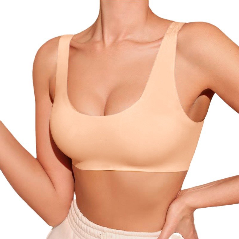 Comercio exterior transfronterizo damas seda de hielo sin marcas sujetador cómodo y transpirable chaleco de belleza sin anillo de acero ropa interior deportiva de yoga mujer