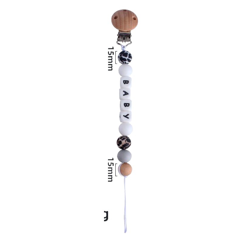 Nueva haya chupete clip bebé DIY creativo cadena personalizada nombre de dibujos animados silicona animal mordedor juguete