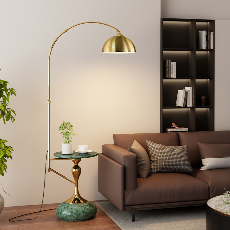Living Room Floor Lamp Advanced Sense Sofa Side Fishing Lamp Marble Bedroom Bedside Table Rack Atmosphere Lamp