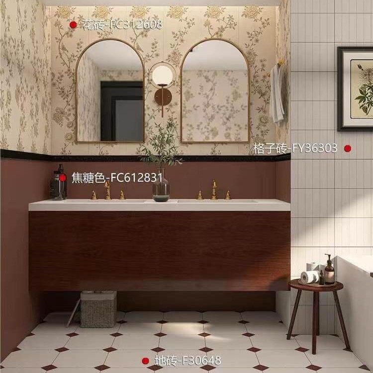 美拉德系列全瓷瓷砖300*1200中古风卫生间花砖复古浴室厕所墙砖|undefined