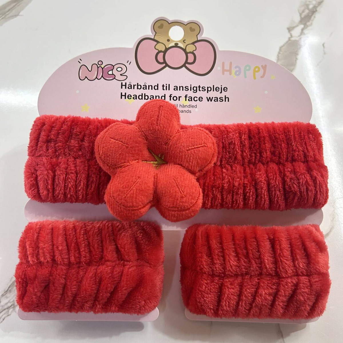 Banda de cabello de moda con tarjeta de papel dulce decoración de animales pequeños de peluche de lavado banda de cabello de dibujos animados correa de muñeca tridimensional