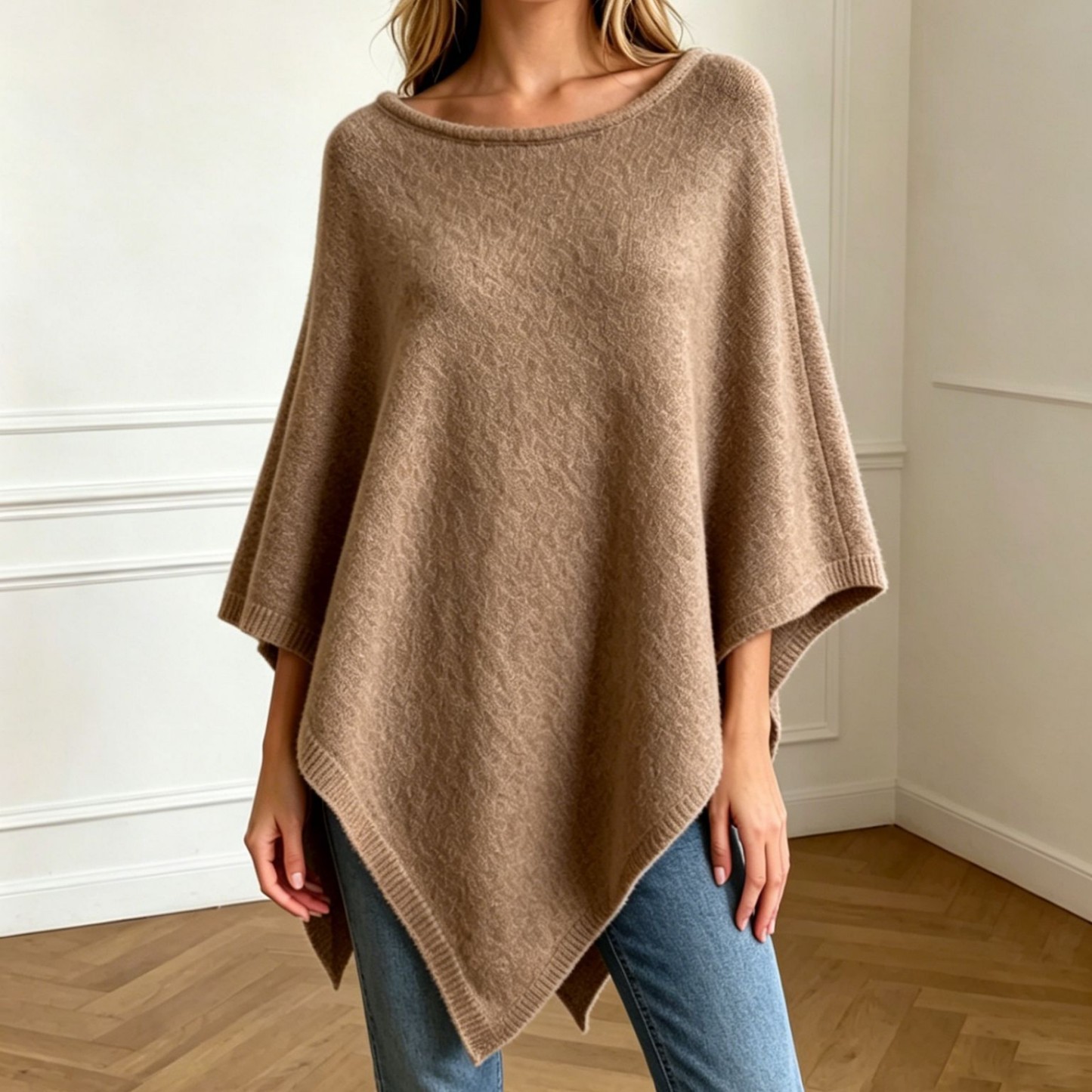 Cross-Border Foreign Trade Amazon New Style Imitation Cashmere Large Shawl Cape Knitted Outerwear Stylish Outer Shawl Cape Thick