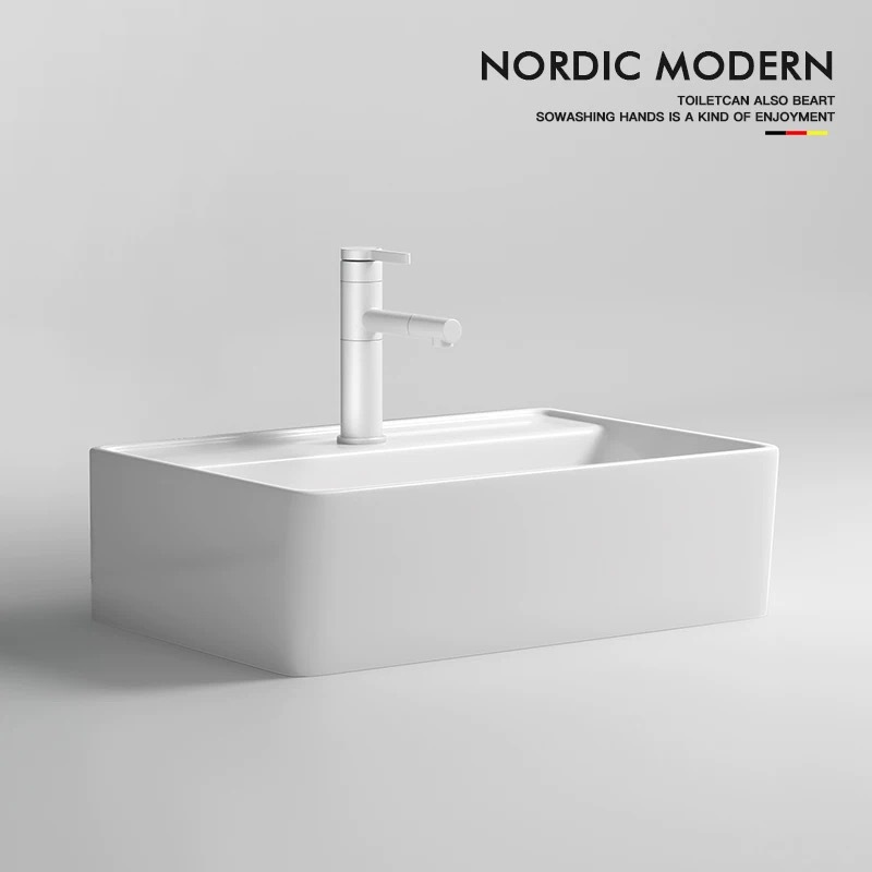 profundizar la mesa lavabo doméstico lavabo único lavabo balcón tamaño de cerámica rectangular tamaño hotel lavabo