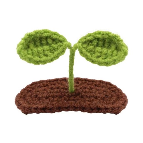 Grass bean sprouts green leaf hairpin wholesale wool knitted three-dimensional cute creative bangs funny hairpin bb clip for women