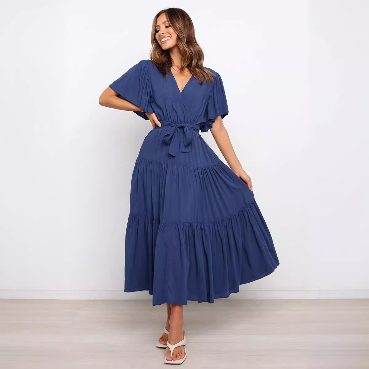 solid long skirt