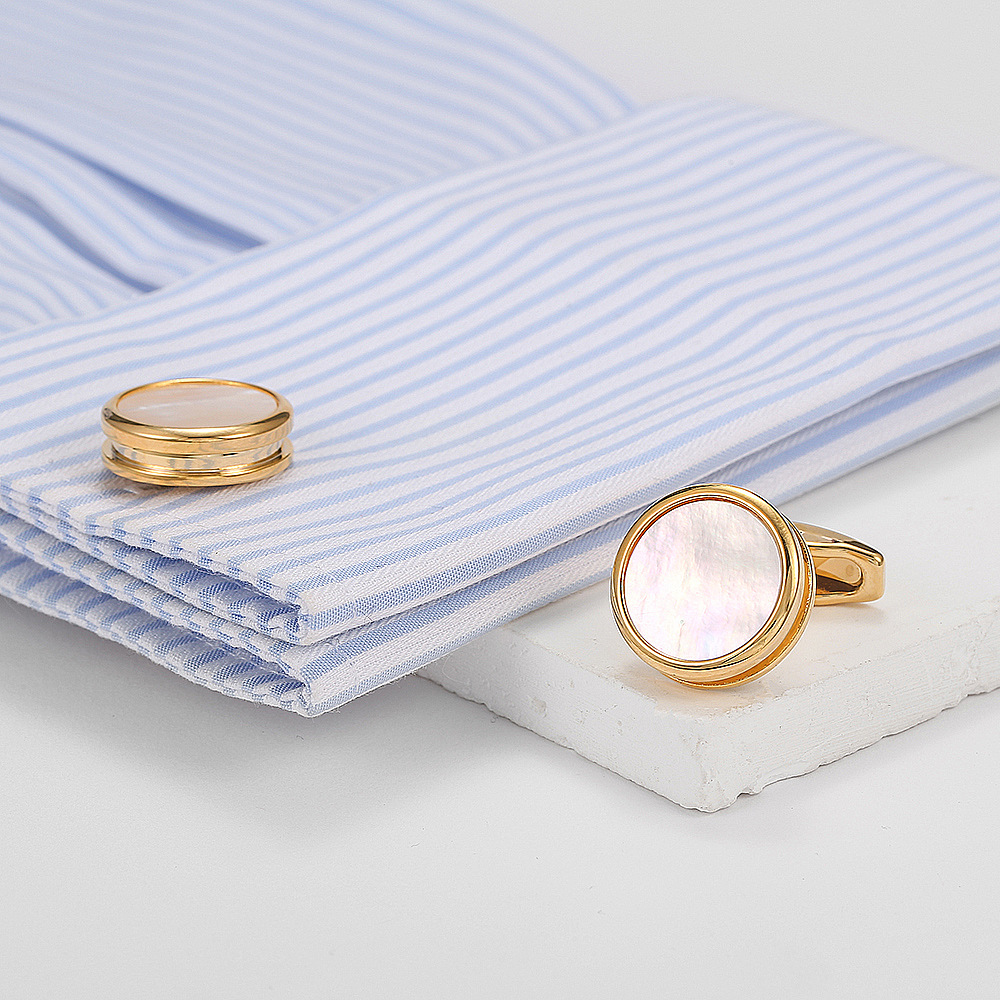 New Version of French Shirt Cufflinks, Dress Cuff Pins, Shell Cufflinks, Men's Accessory Buttons, Cuff Link 637g