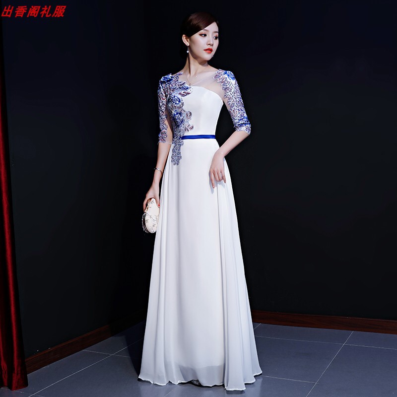 Choir Performance Dress for Women 2026 Spring/Summer Banquet Evening Gown Long Host Performance Dress Ball Gown