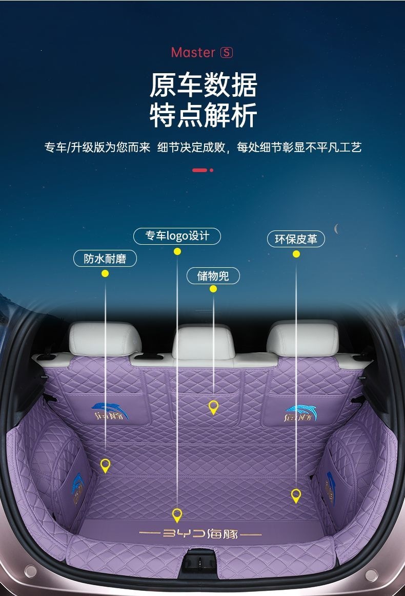 BYD Dolphin trunk mat, full coverage, 25 Honor Edition special trunk mat, car accessories for modification and decoration
