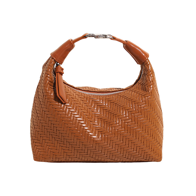 Bolsos populares de este año 2025 verano nuevo estilo bolso femenino casual tejido patrón bolso de hombro simple bolso de mensajero de viaje