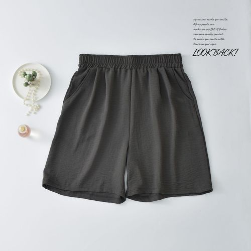 Summer thin and versatile plus-size women's outerwear loose casual wide-leg pants with pockets, elastic waist exercise pants