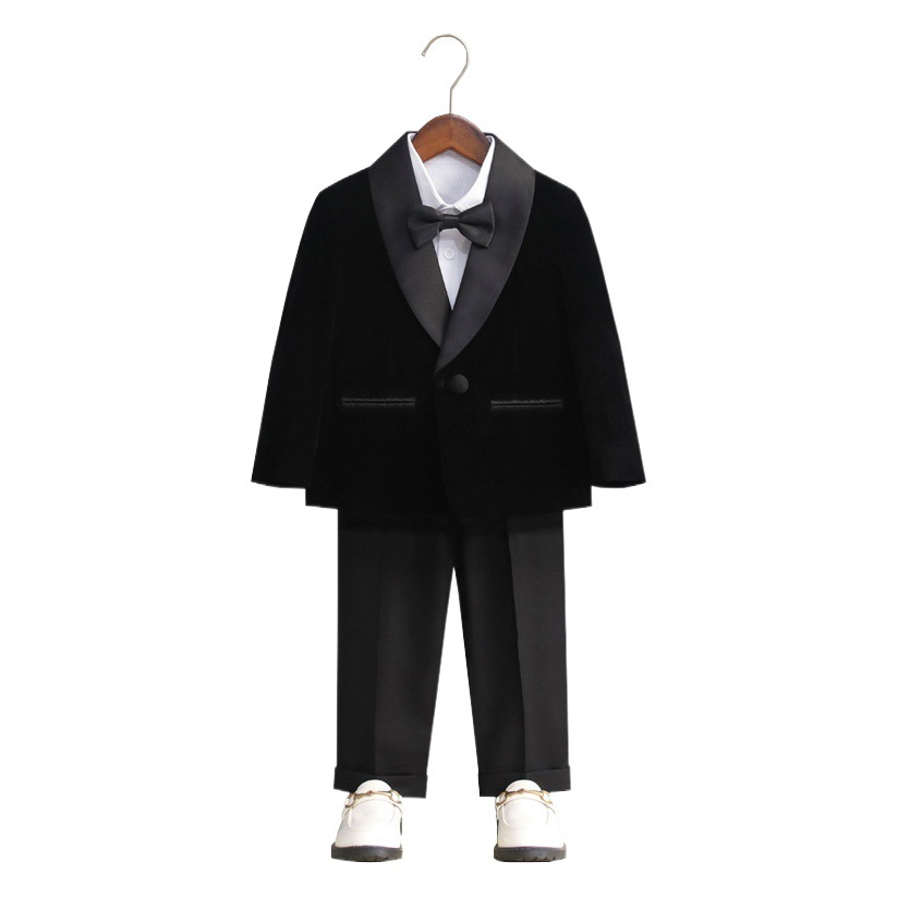 children's suit suit Korean style children's clothing autumn and winter baby boy flower girl's one-year-old dress piano host performance costume