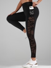 Y 28197 Mesh Panel Yoga Pants with Pockets ƴ����ɴ�٤��
