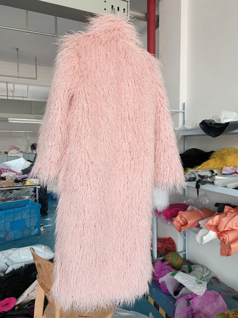 【最終値下げ】muguet shaggy long coat pink muguet shaggy long coat pink