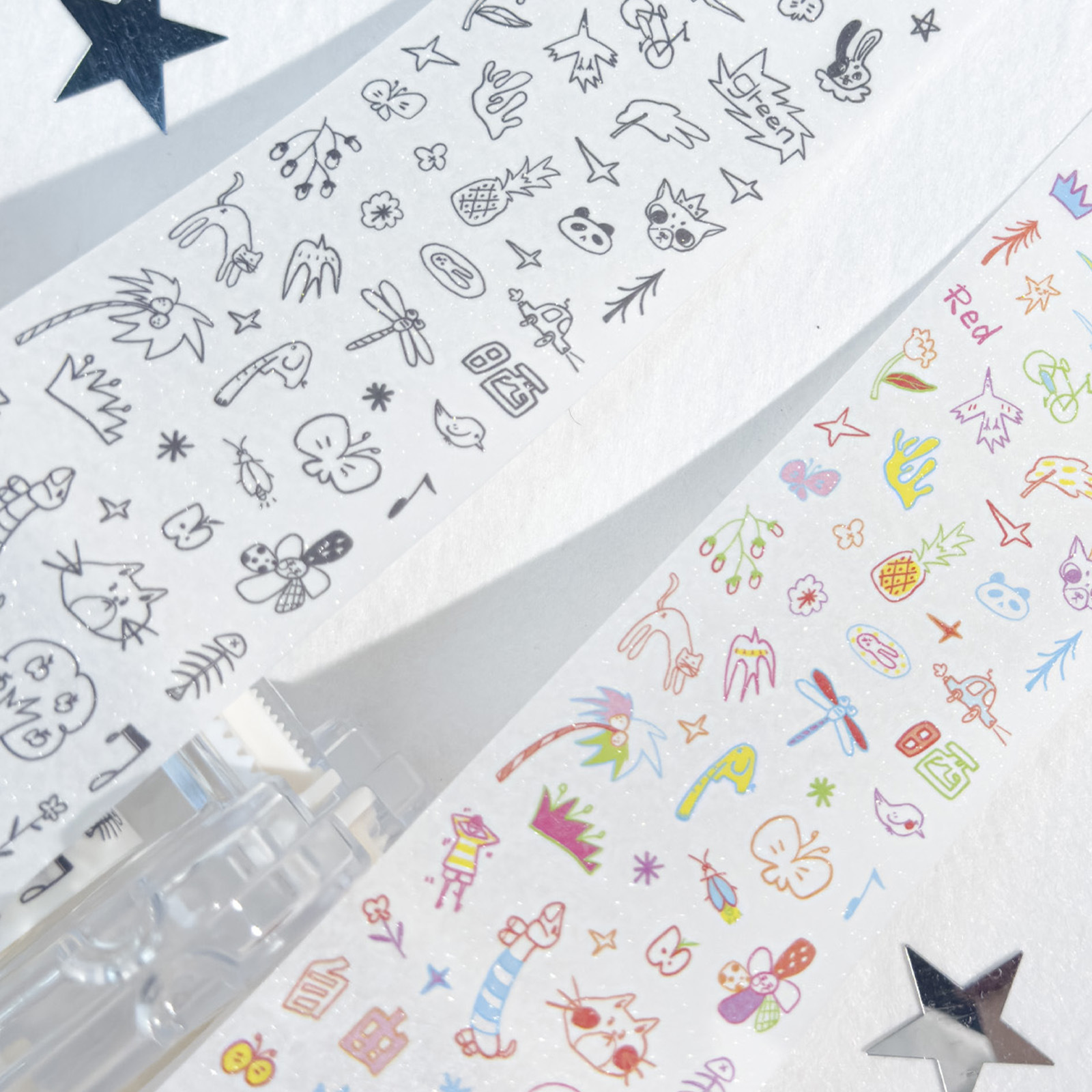 AGUG Umini adhesivo rodillo impresión memoir pet y papel libro de mano material decoración cinta de película de corte