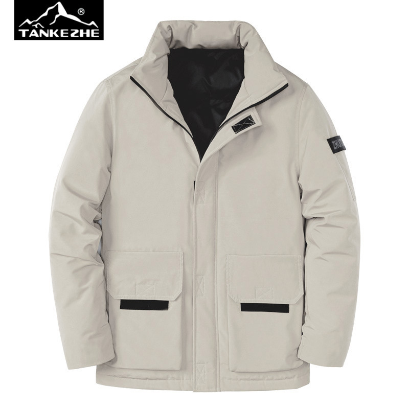 Men's Autumn and Winter Off-Season Clearance Workwear down Jacket Men's Loose Thickened Bread Jacket White Duck down Youth Jacket