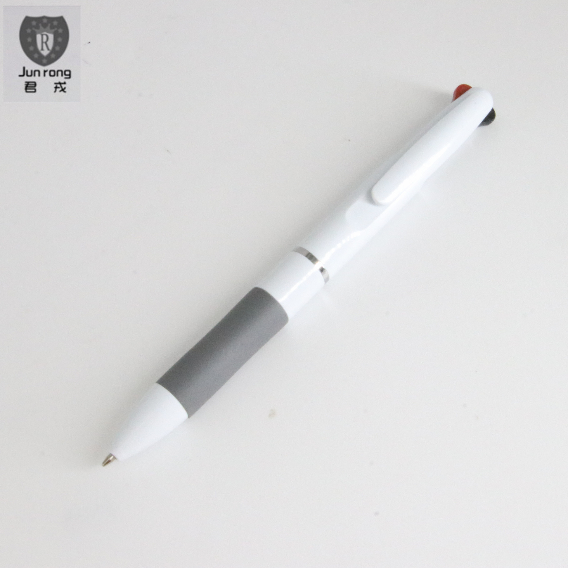 Pluma plástica del regalo pluma multicolor impresión del logotipo 3-color que empareja el cuaderno Prensa de la pluma recarga Negro Rojo Azul