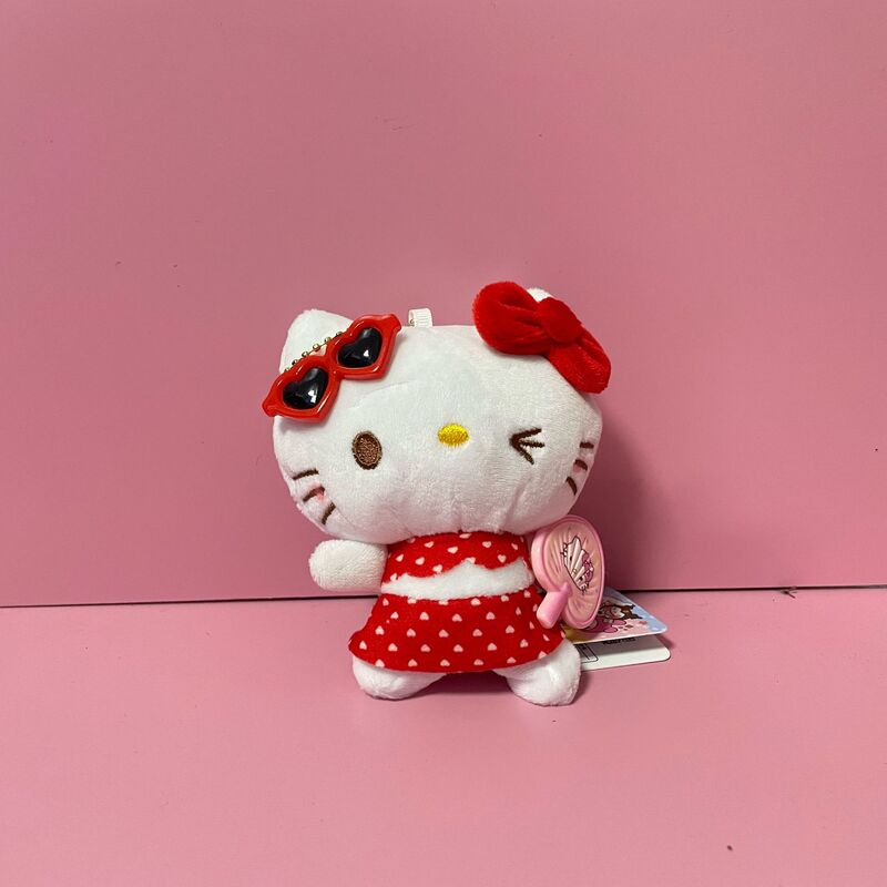 新款夏威夷草裙kitty挂件关岛限定黑皮冲浪公仔书包钥匙 扣包挂饰|undefined