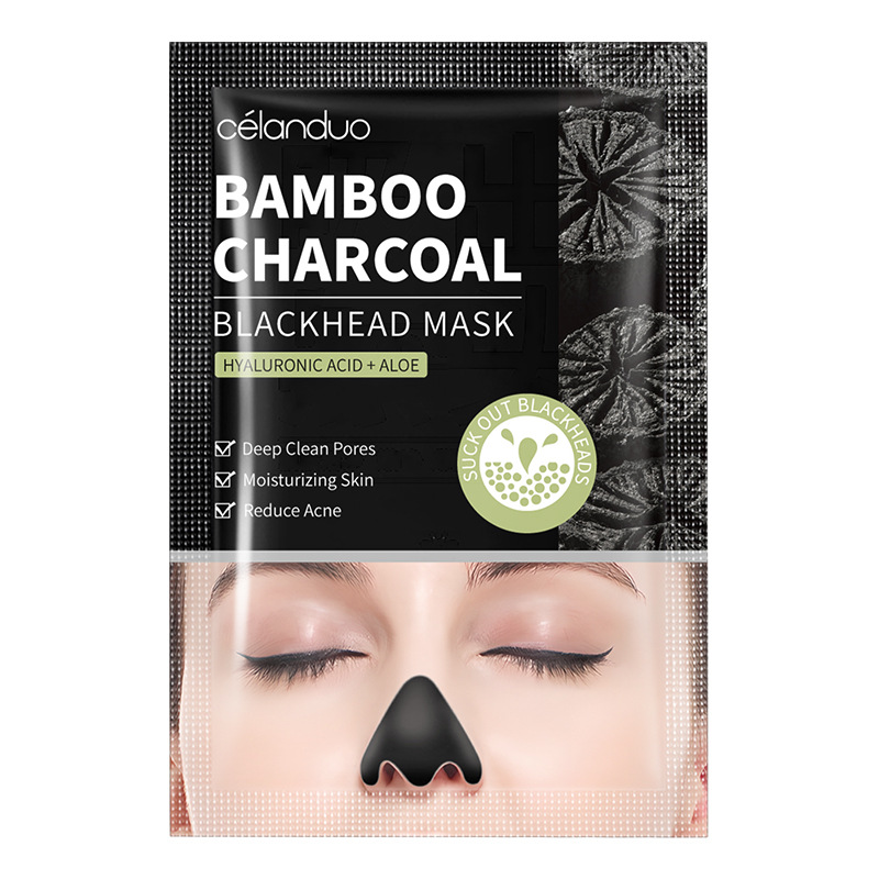 Transfronterizo carbón de bambú inglés máscara de cabeza negra máscara nasal desgarradora venta directa de fábrica image 6