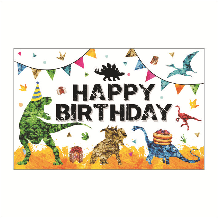 PI211 dinosaurio Bienvenido Bebé Fondo tela cumpleaños banner Fondo cartel copla todo tipo de dibujos animados cumpleaños coloridas banderas pueden