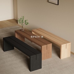 ベンチチェア、アッシュウッドロングベンチ、わびさび風ログシューズベンチ、リビングルームダイニングテーブルベンチ、ベッドルーム無垢材ベッドサイドベンチ