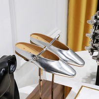 2236-1 Korean version fashionable and comfortable for external wear, with wrapped slippers and half round toe buckle. One line strap with Mary Jane slippers for women