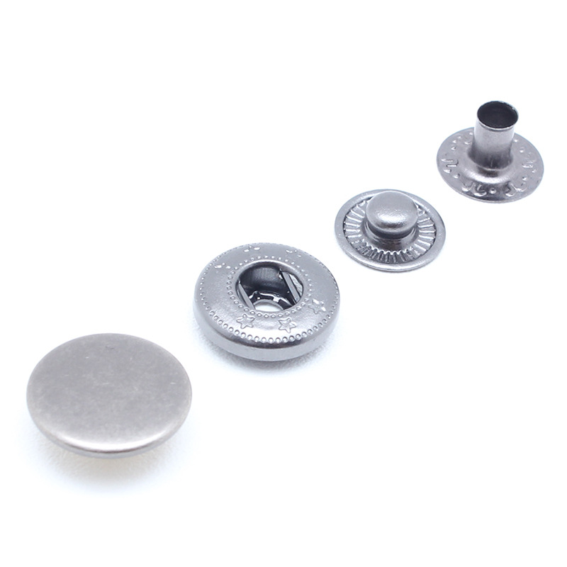 金属四合扣 现货供应大衣隐形暗扣电镀银色钮扣圆形扣子牛仔按扣