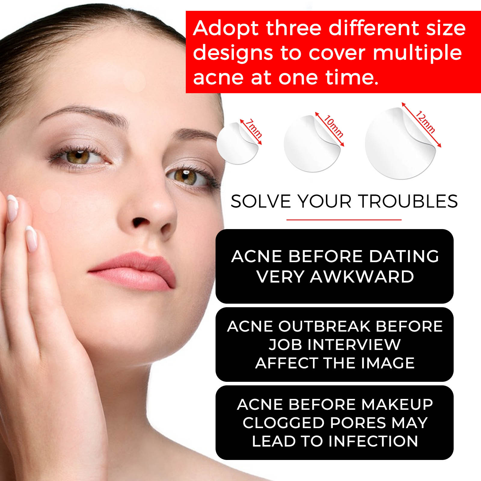 OUHOE Reparatie Gezichtsbedekking Verzachtende Huidverzorging Acne Patch_voghion.com