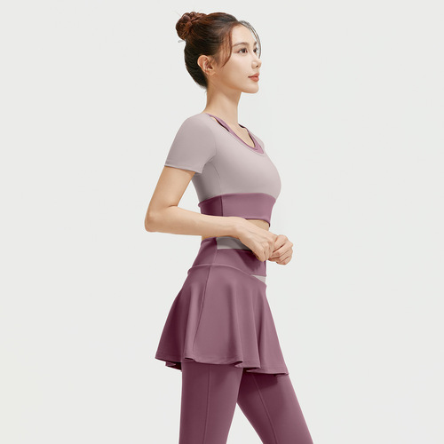 Juyitang Nudist High-Elastic Two-Piece Yoga Set High-Waist Buttock Lifting Running Exercise Fitness Set for Women