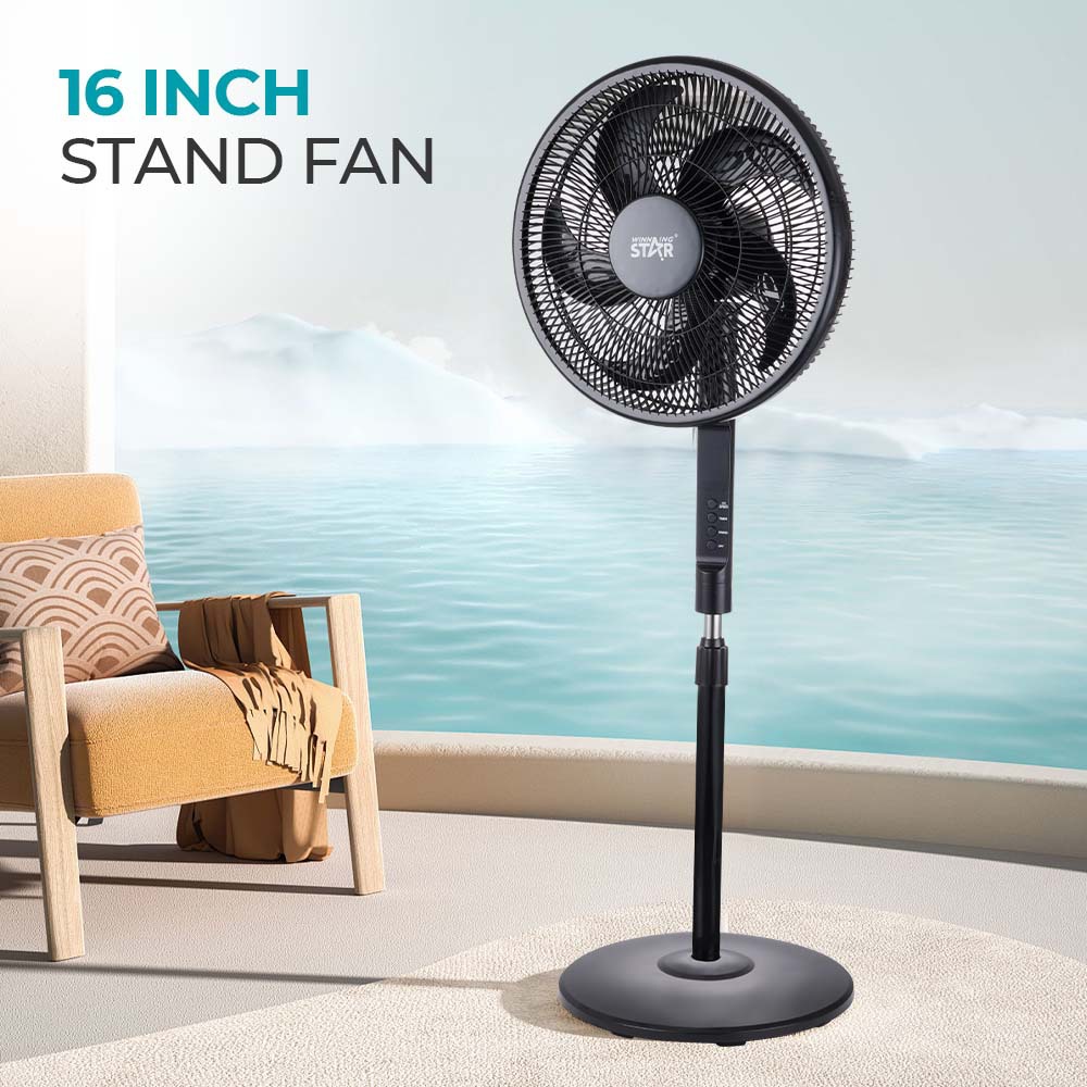 Winningstar transfronterizo exclusivamente para uso doméstico de 16 pulgadas, 55W sacudiendo la cabeza, ventilador eléctrico portátil de pie Stand Fan