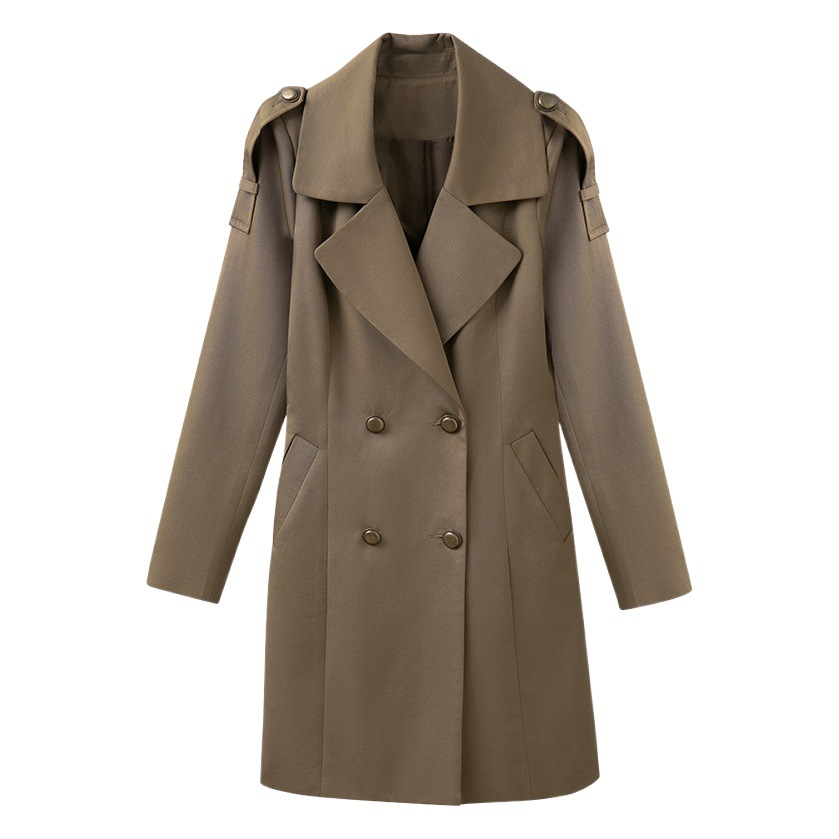 165 Windbreaker Jacket for Women, New Autumn Style, Mid-Length, High-End Feel, Plus Size 100kg for Chubby Women and Petite Figures