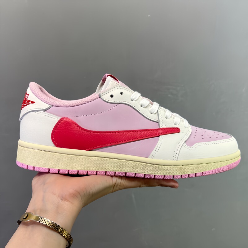 Cross-border AJ1 TS co-branded pink lightning reverse hook sneakers for men and women, casual sports basketball shoes IQ7604-101 Cross-border AJ1 TS co-branded pink lightning reverse hook sneakers for men and women, casual sports basketball shoes IQ7604-101