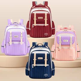 巴祺乐小学生书包女童时尚双肩包一到六年级大容量护脊减负书包新