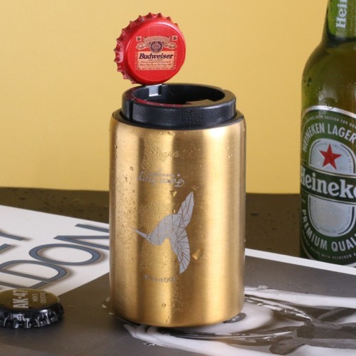Beer Can Opener Logo Advertisement Gift Creative Automatic Retro Stainless Steel Squeeze Beer Opener