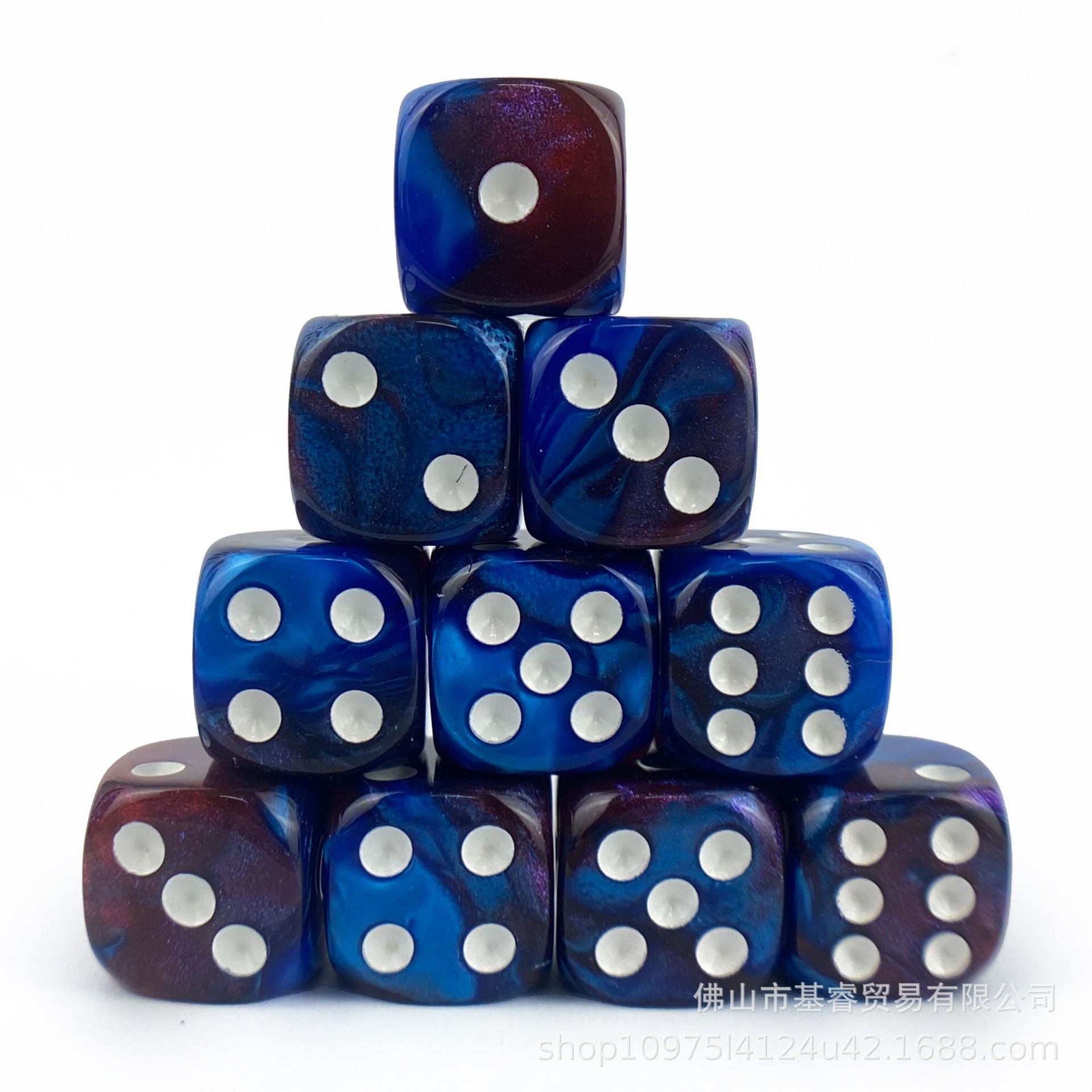 Barra de dados acrílicos de dos colores de camaleón colorido transfronterizo de alta gama KTV entretenimiento dados de dados 16mm esquinas redondeadas