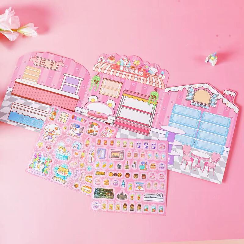 创意场景安静书新款女孩卡皮巴拉小学生免裁剪儿童diy玩具贴纸书|undefined
