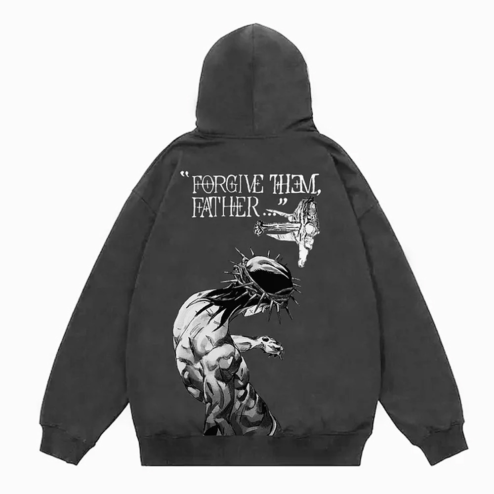 Men's Forgive Them Father Bible Verses Print Hoodie Fall