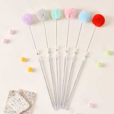 兔毛球逗貓棒批發 貓玩具幼貓咪解悶神器耐咬耐抓仙女鈴铛逗貓棒